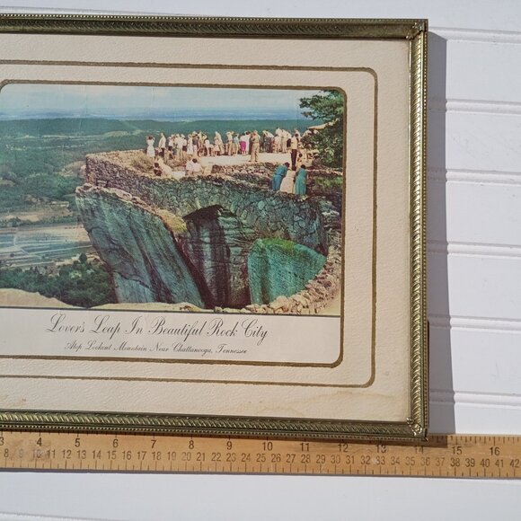 Vintage Framed Photo Lookout Mountain Tennessee Rock City Lovers Leap 1950s - Picture 10 of 11